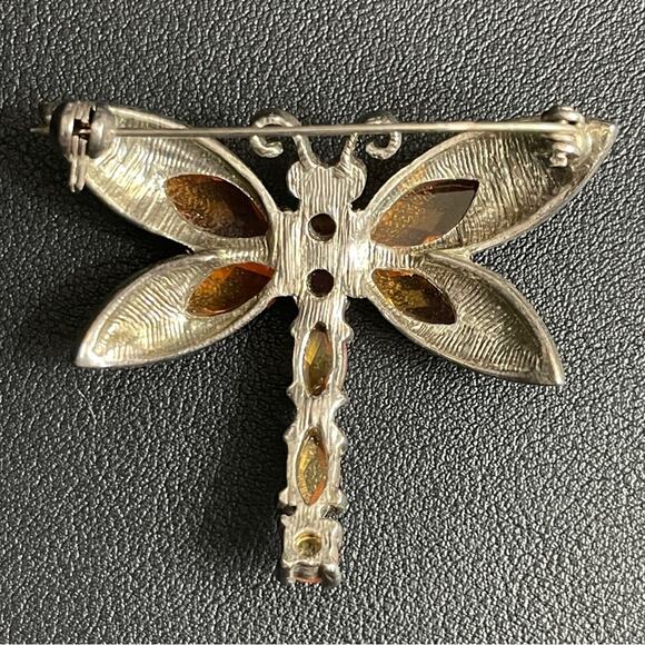 Gorgeous Rhinestone & Enamel Dragonfly Brooch‎ Pin - Picture 7 of 8